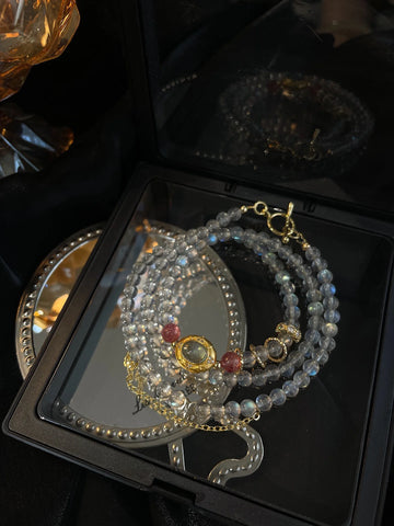 Mondschein-Erdbeerquarz-Armband