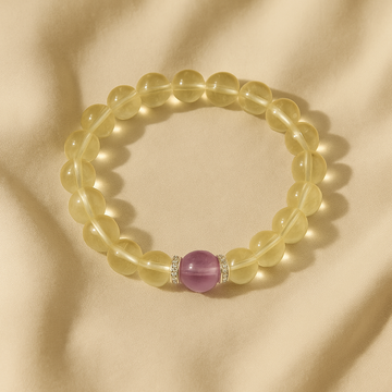 “Lemon &amp; Amethyst Harmony” Bracelet