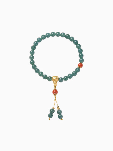 Bracelet cloche triple tube en argent sterling et jade bleu d'eau