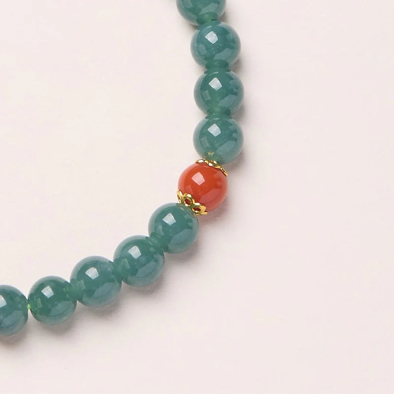 Bracelet cloche triple tube en argent sterling et jade bleu d'eau