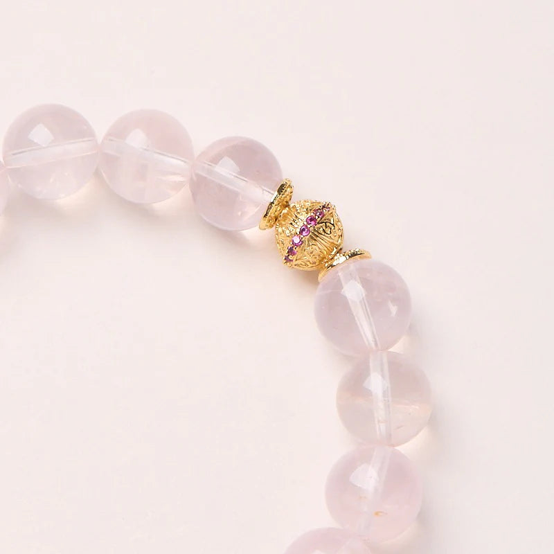 Serene Blossom|Neue Handkette mit zartem rosa Kristall im chinesischen Stil