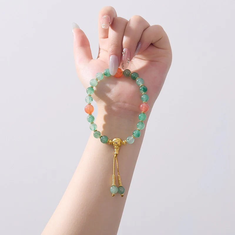 African Emerald 8mm Salt Source Agate Eight-Bead Handheld Charm