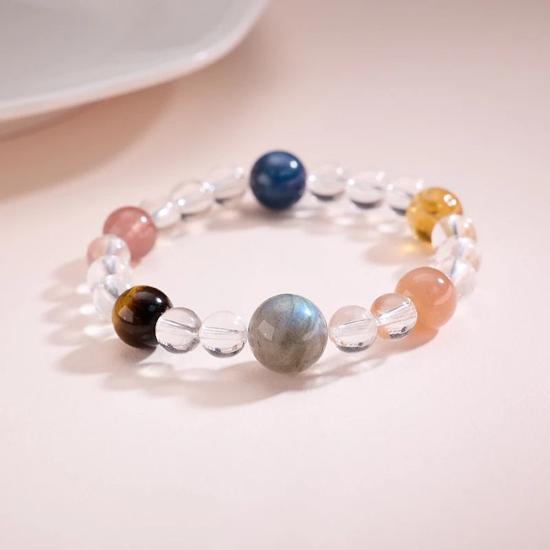 Dreifach-Edelstein-Energiearmband-Serie | Dreifarbige Eleganz, Schätze an Ihrem Handgelenk