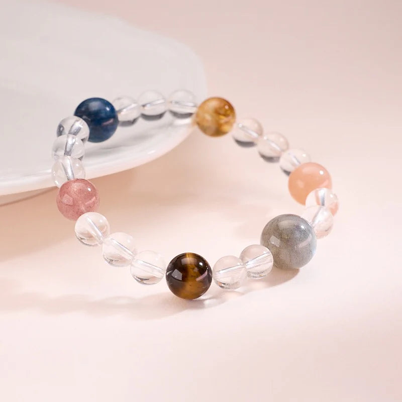 Dreifach-Edelstein-Energiearmband-Serie | Dreifarbige Eleganz, Schätze an Ihrem Handgelenk