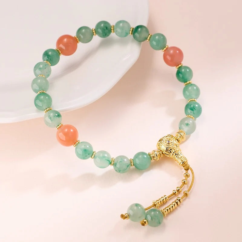 African Emerald 8mm Salt Source Agate Eight-Bead Handheld Charm
