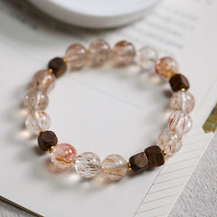 Elegant 10mm Hawaiian Cultivated Agarwood S925 Silver Bracelet